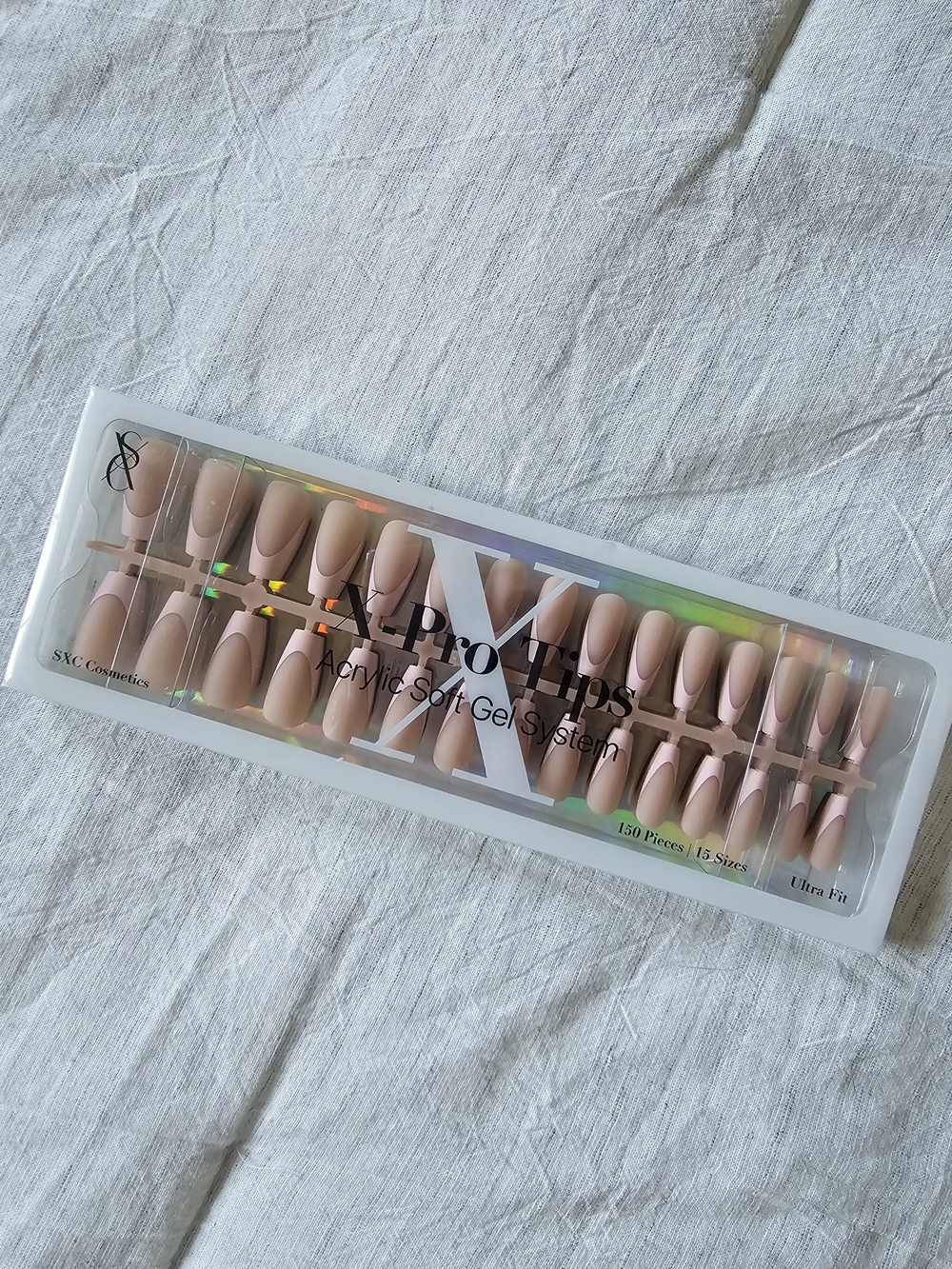 SXC Cosmetics Pro Tips Acrylic Soft Gel System Nude Press-On Nails